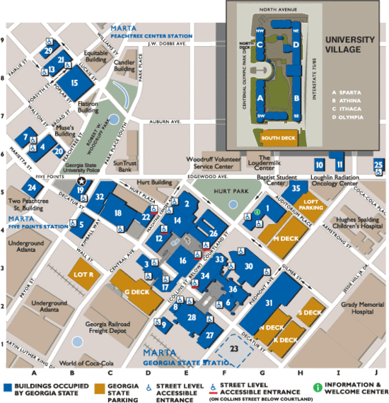 Georgia State University Campus Map 2008 Atlanta Workshop Direction   Experimental Economics Center