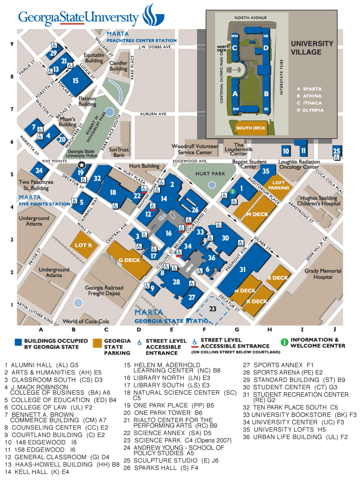 Georgia State University Campus Map 2008 Atlanta Workshop Direction   Experimental Economics Center